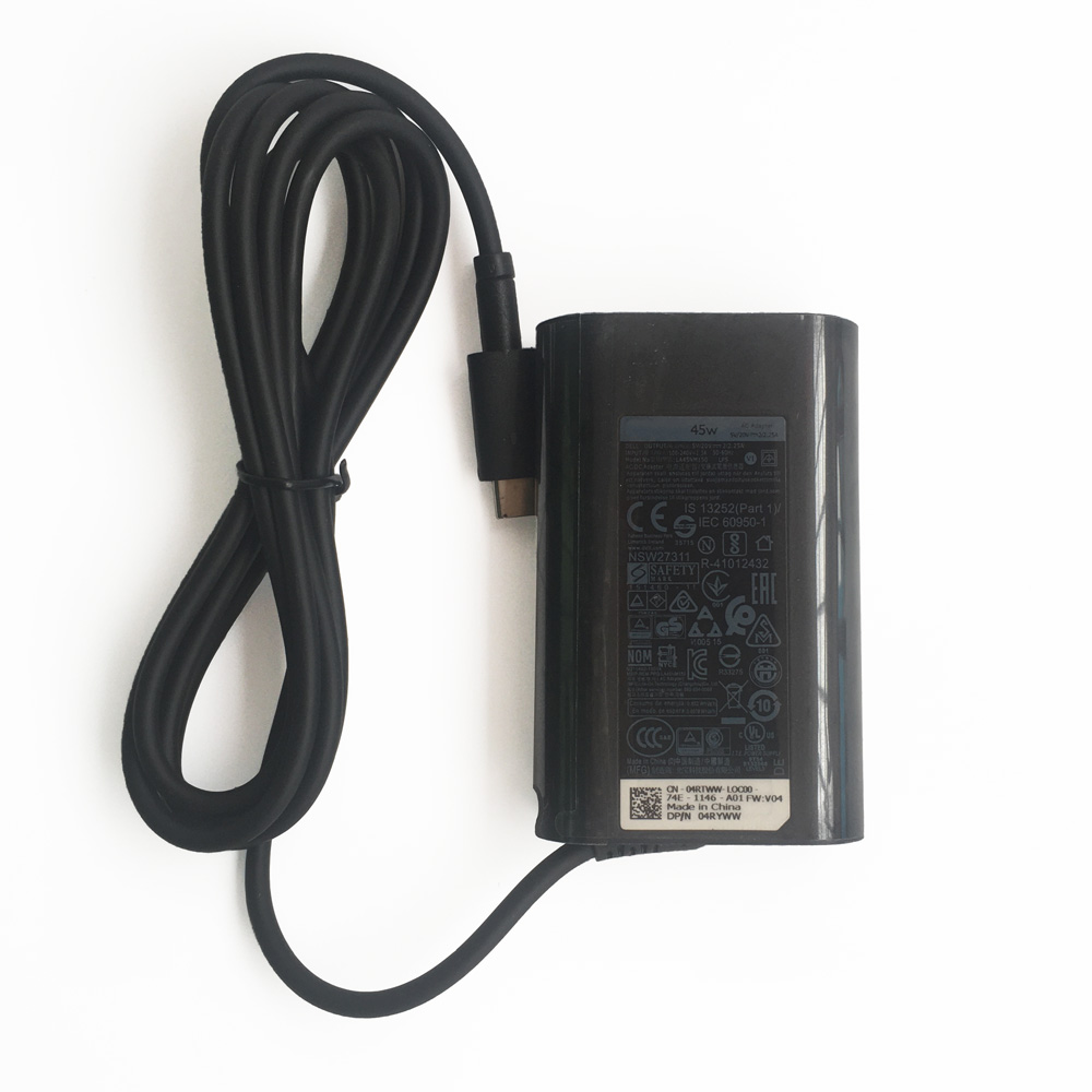 Original 45W USB C Laptop Charger for Dell XPS 13 9360 9365 9370 9380 9333 9310 9350 XPS 12 9250 Type C AC Adapter Power Supply