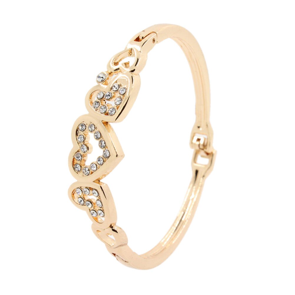 Frauen Dame Kristall Manschette Armreif Liebe Herz Charme Armbinde 16*6 Cm 25g