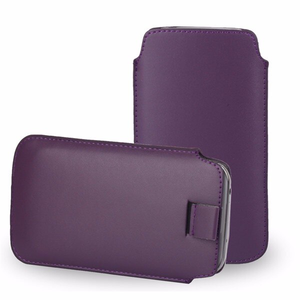 Per iPhone 5 S 5 SE 5SE 5C Caso Universale Pull Tab DELL'UNITÀ di elaborazione Del Sacchetto di Cuoio Sacchetti Del Telefono Caso Per Apple iPhone SE 5 5 S 5SE 5C c di Protezione: dark purple