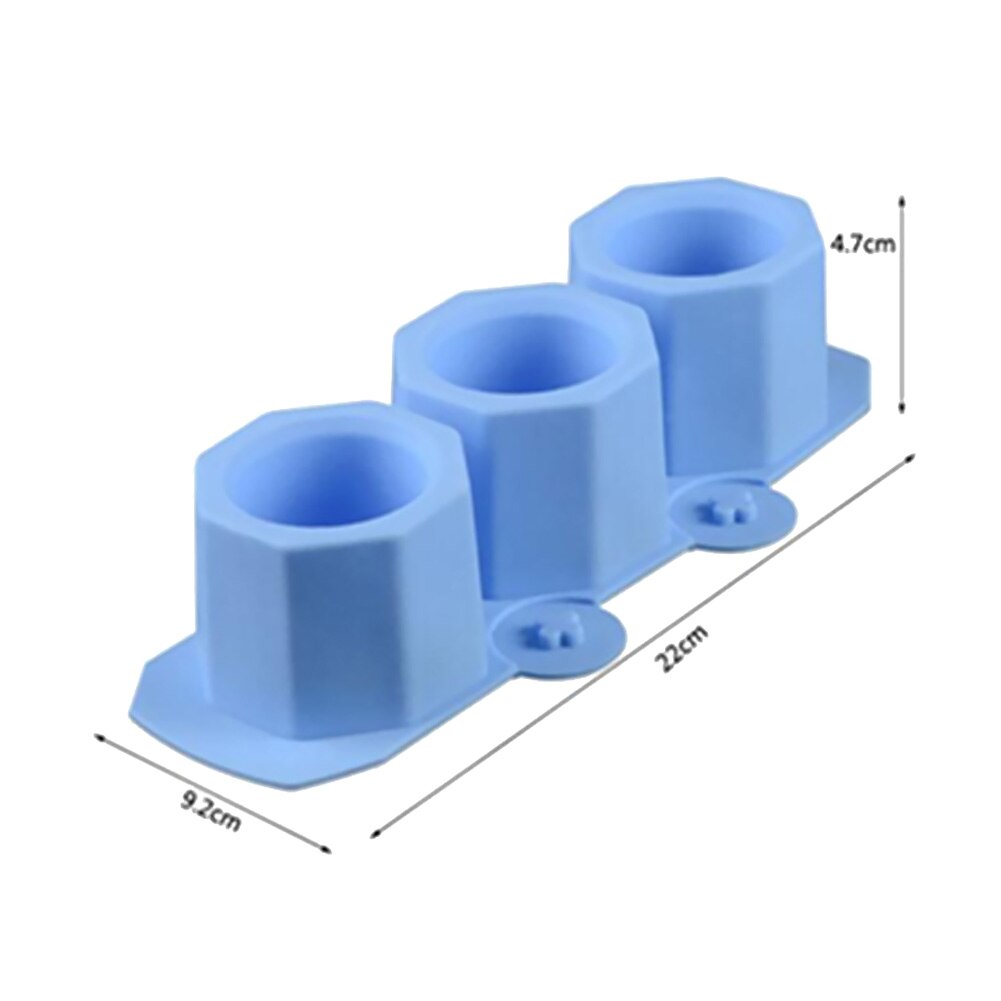 3 huller runde geometriske polygonale gør-det-selv gipsbetongips silikone sukkulent urtepotte vaseform kaktus cementforme