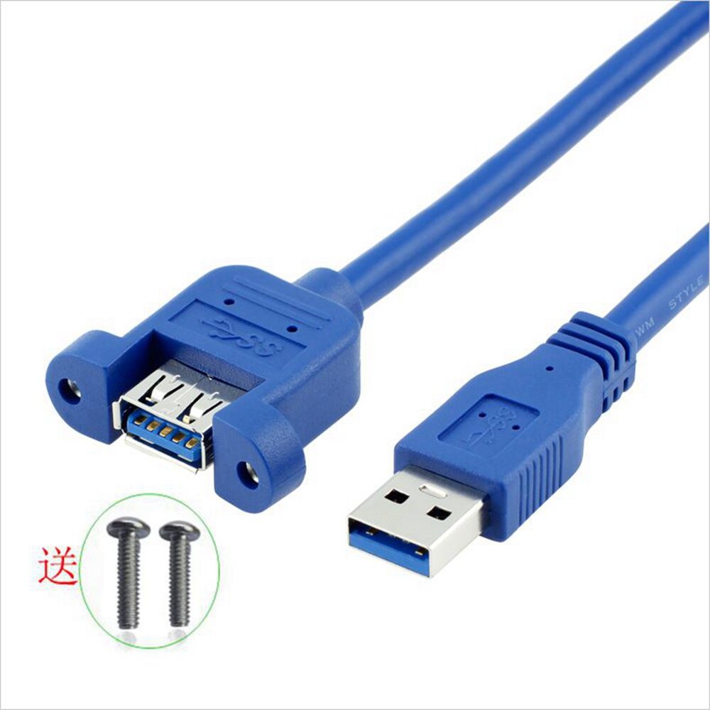 USB Cable 3.0 Extension Male to Female extender cable cord Dual Shielded Screw Panel Mount 0.3M 0.6M 1M 1.5M 3M 5M