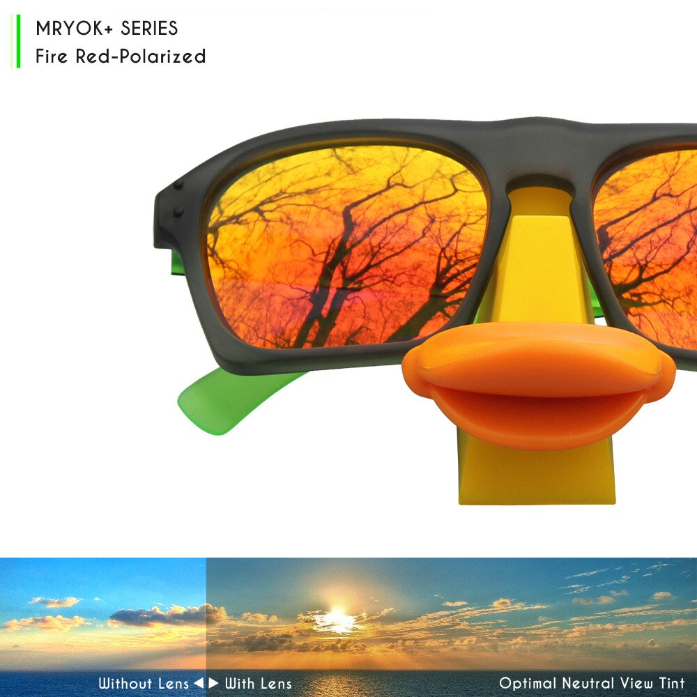 Mryok + polariseret modstå udskiftning af linser til oakley kæbeben ventilerede solbriller ildrød