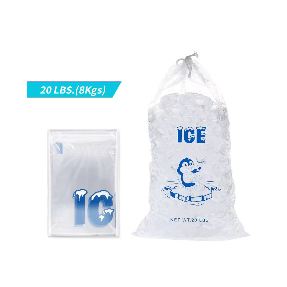 10pcs Ice Bag Durable Drawstring Closure Pack Storage Bags For BBQs Camping Food Stalls Refillable Ice Cubes Bags: light green
