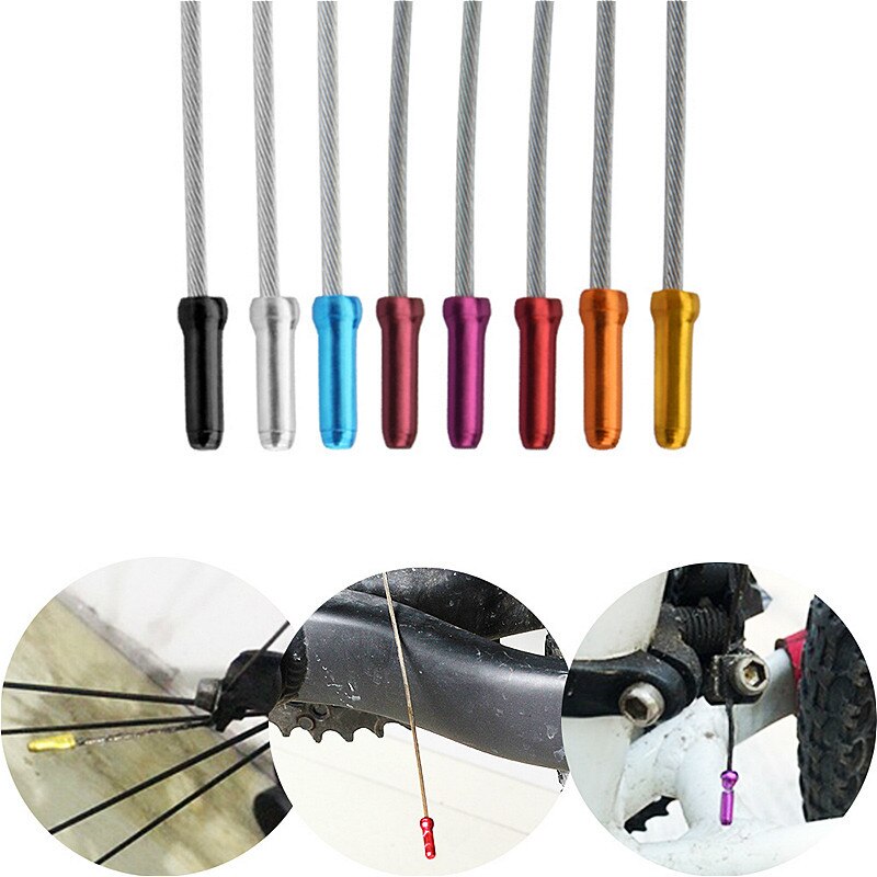 50 stk cykel mtb bremse wire ende kerne kapsler kabel aluminium cover gear cykler dele cykel udstyr cykel tilbehør hurtig