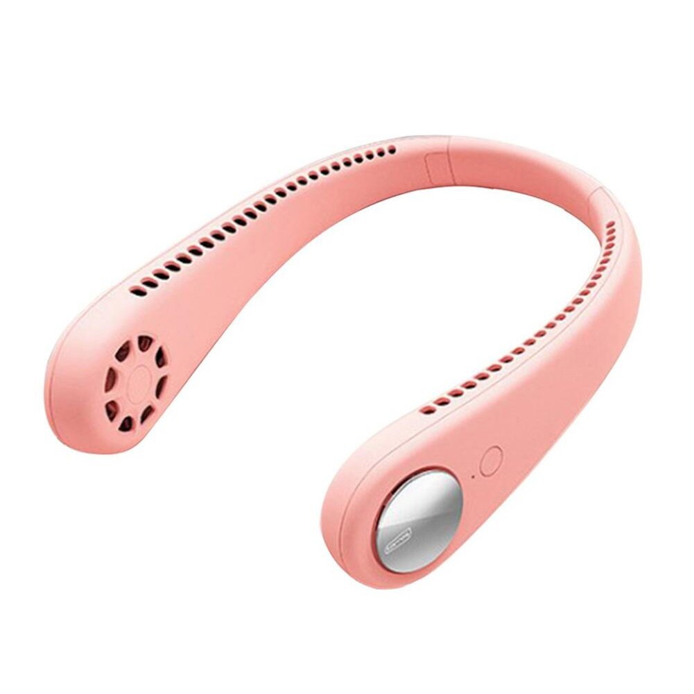 Mini Draagbare Ventilator Wearable Opknoping Hals Fans Usb Oplaadbare Mute Koelventilator Sport Airconditioner Koeler: Pink