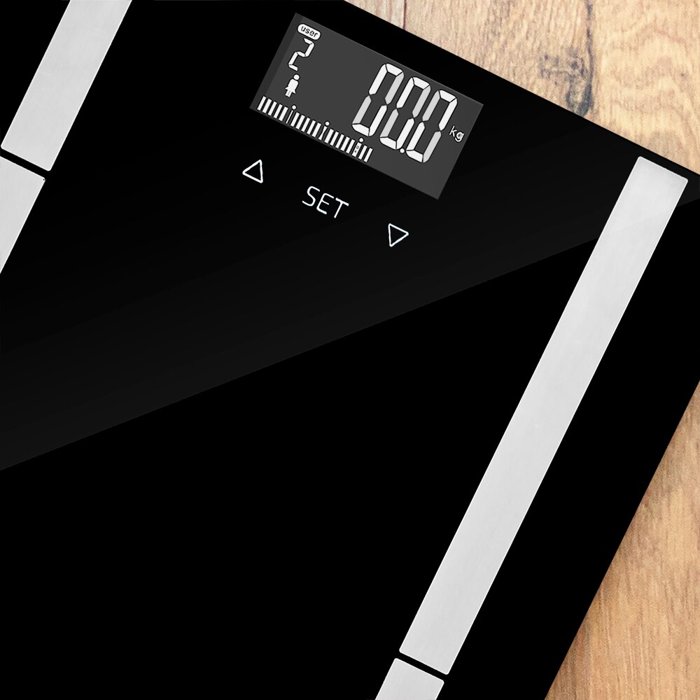 Cecotec Surface Precision 9450 Full Healthy Báscula Eléctrica de Baño Digital Inteligente con Plataforma De Cristal Templado Pantalla LCD Máxima 180kg Incluye Cinta Métrica Medición Precisa de 10 Parámetros