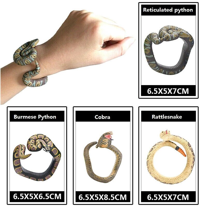 Symulacja wąż żywica bransoletka sztuczny wąż nowe zabawki straszny grzechotnik kobra przerażenie śmieszne urodziny zabawka na imprezę żart wybryk prezent