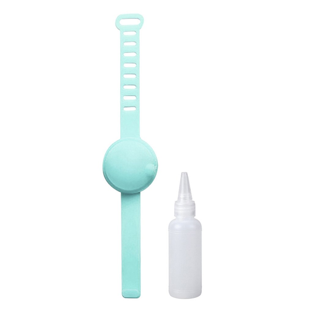 15ml hand sanitizer dispensing portable silikon armband armband vuxen barn flytande armband hand dispenser handtvätt gel #50: Mintgrön