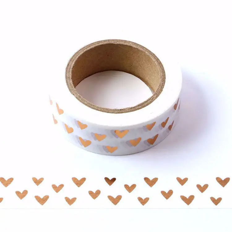 1PC 15mm * 10m Herz Folie Washi Tape Japanischen Kawaii Scrapbooking Werkzeuge Masking Tape Weihnachten Fotoalbum diy Dekorative Bänder: Default Title