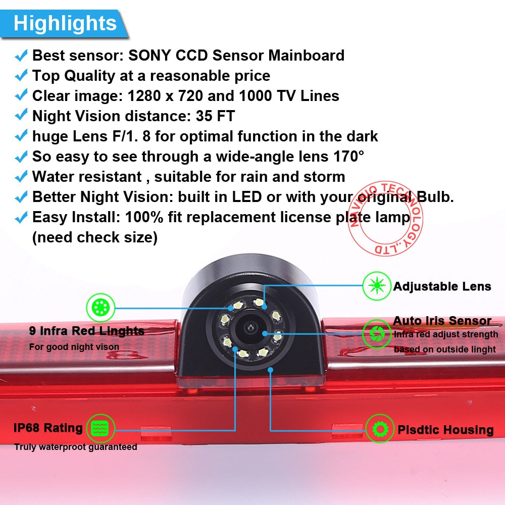 Auto Remlicht Achterlicht parking backup achteruitrijcamera voor Van VW Crafter T5 Multivan caravelle T6 2007 mercedes benz