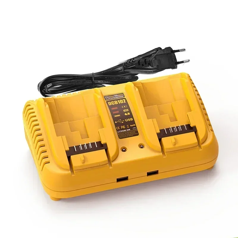 4-Ports Battery Charger for Dewalt 14.4V 18V 20V Battery 2A 3A Simultaneous Rapid Charger Station for DCB203 DCB204 DCB205: green