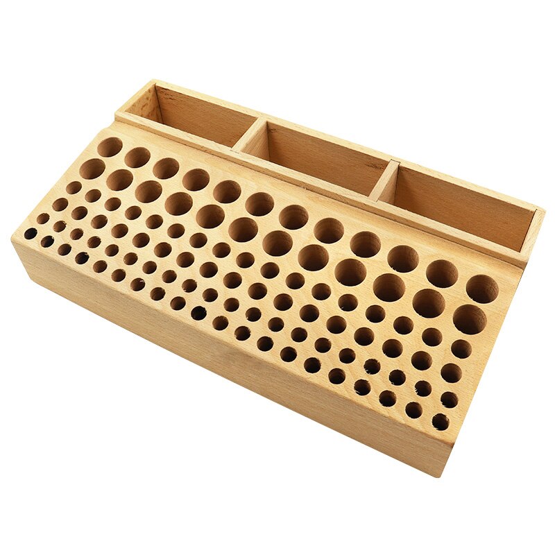 46/98 holes Pine Wooden Leather craft Rack Stand DIY Carving Punching Tools Holder Organizer Storing Leather Tool Storage Box: 98 holes with slot
