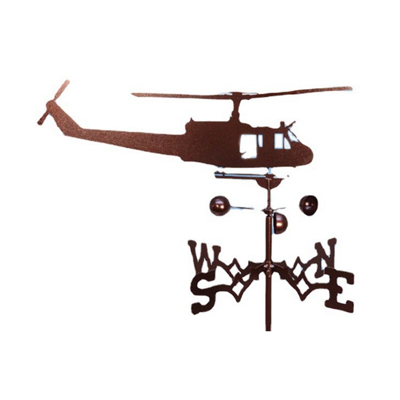 Helicopter Weather Vane Stainless Steel Spray Paint European Villa Decoration Ornaments: Default Title