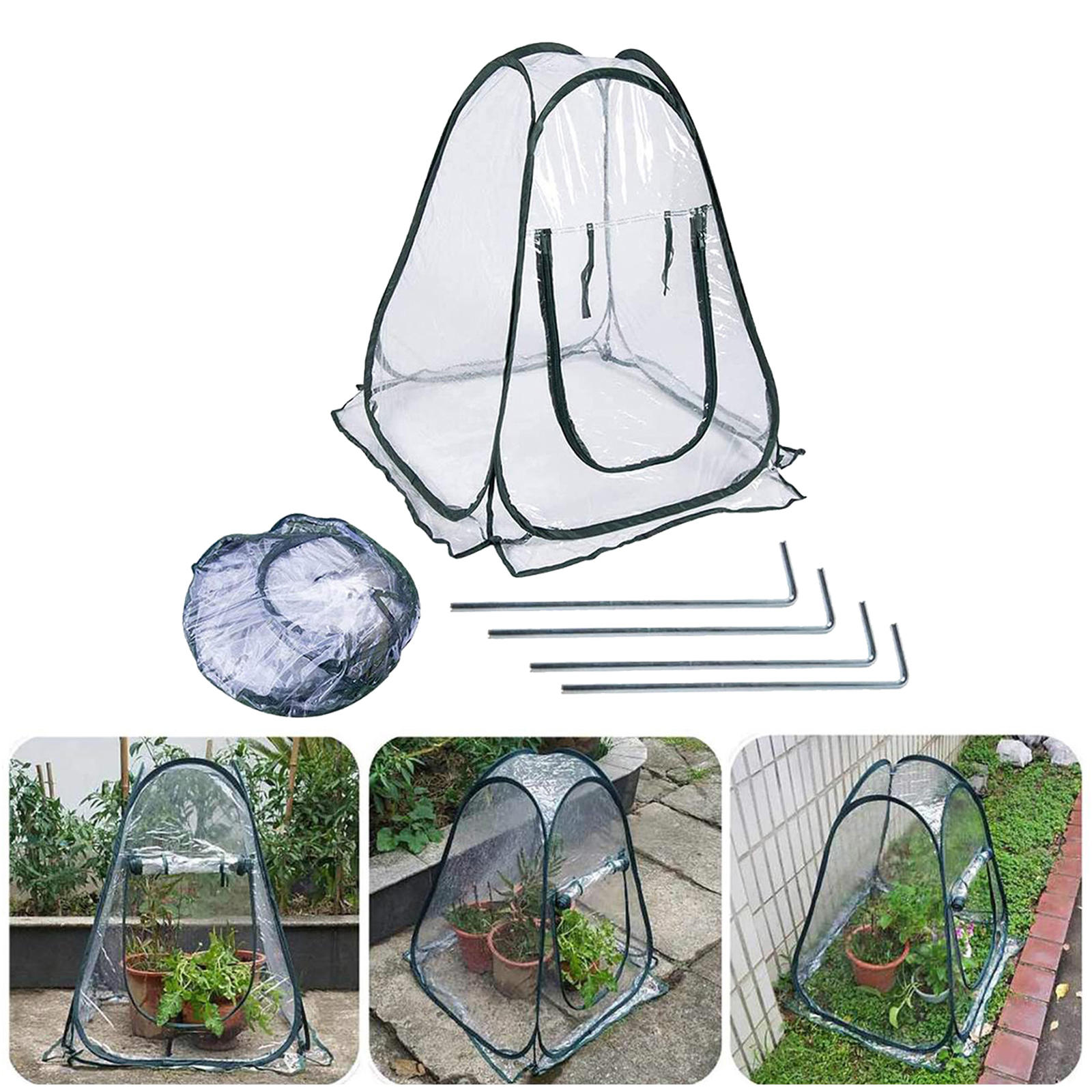 1Set Mini Greenhouse popped Up PVC Grow House Backyard Portable Garden Plant Tent Greenhouse Cover Home Garden Supplies
