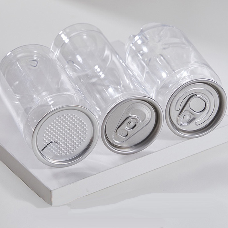 Lata vacía de 350ml, cubierta de aluminio, tarro de plástico transparente, sello de botella de PET para café, latas de té con burbujas, tapa de anillo de lámina para conservas, boca de botella E