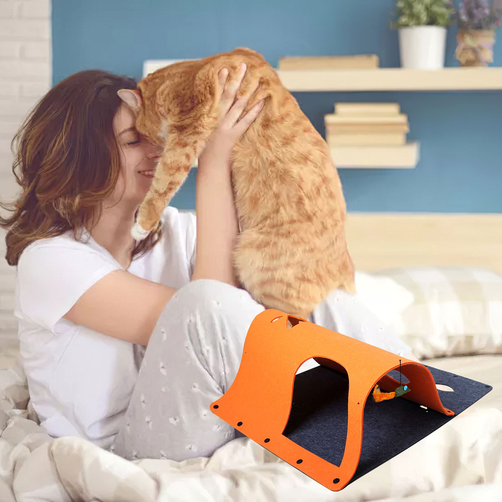 Pet Cat Mice Game Intelligence Toy Tunnel Bell Tent Cats Playing Tunnel Foldable Mouse Hunt Toys Keeps Kitten Active Pets