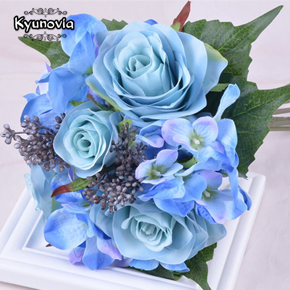 Kyunovia naturlig hortensia rosor boho brudtärna bröllopsbukett rustika bröllopsblommor vinröd rouge brudbukett  d36