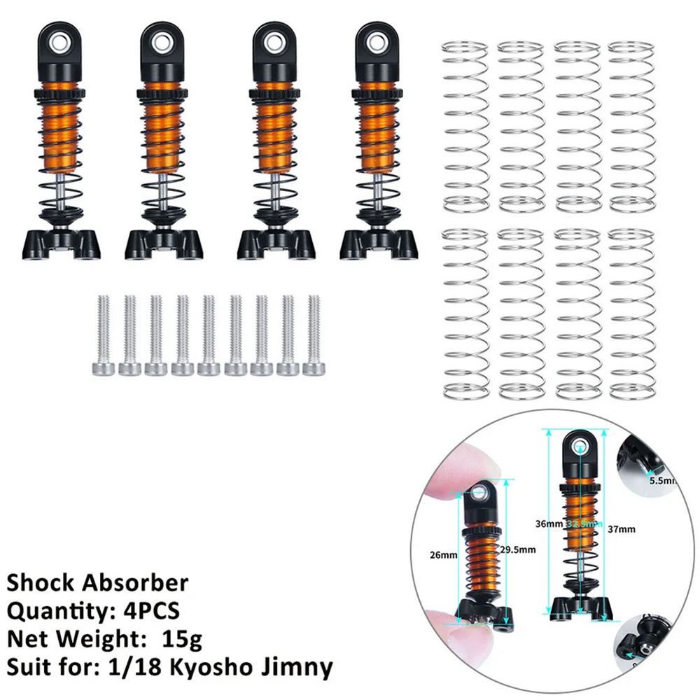 AXSPEED-Adaptador de cubo de rueda hexagonal de contrapeso de latón para coche teledirigido, amortiguador, torres, enlaces, neumáticos de goma para actualización de Kyosho Jimny 1/18: green