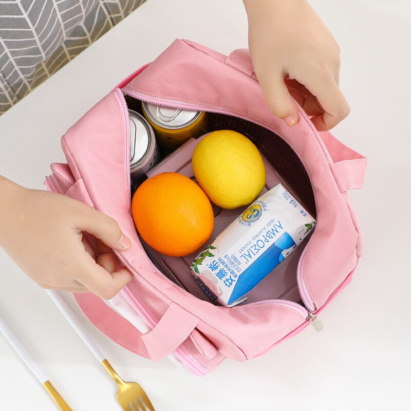 Bolsa térmica kawaii para mujer, bolsa de pícnic escolar con aislamiento térmico a prueba de agua para chico, bolso de almuerzo con asa, bolsa enfriadora portátil con dibujos animados