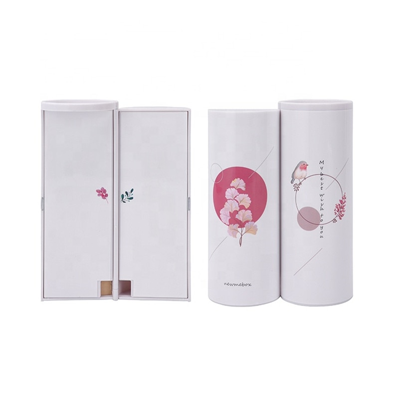 Kawaii Pencil Case Double Layer Pen Box With Mirror Calculator Whiteboard Pen Wiper For School Supplies Cosmetic case etui