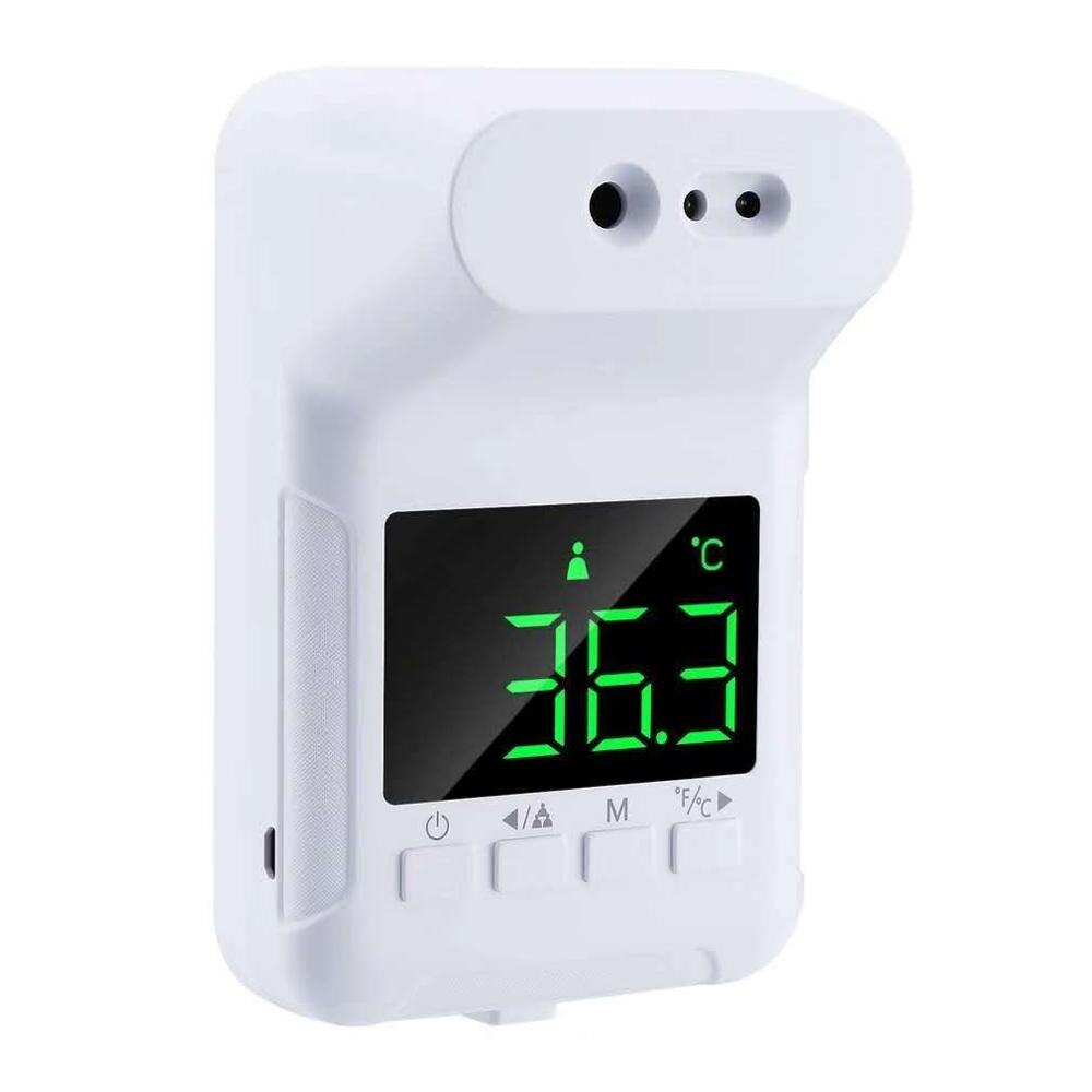 Non-contact Infrared Forehead Thermometer Digital Thermometer Senor Wall Mount Automatic Temperature Alarm LCD office: K3S
