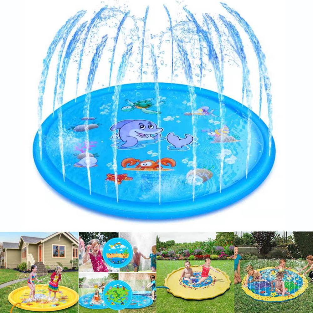 Alfombrilla de juego con rociador de agua para niño y niña, alfombra de juego de 68 pulgadas, juguetes de agua para niños pequeños, estera de juego con fuente al aire libre, al aire libre