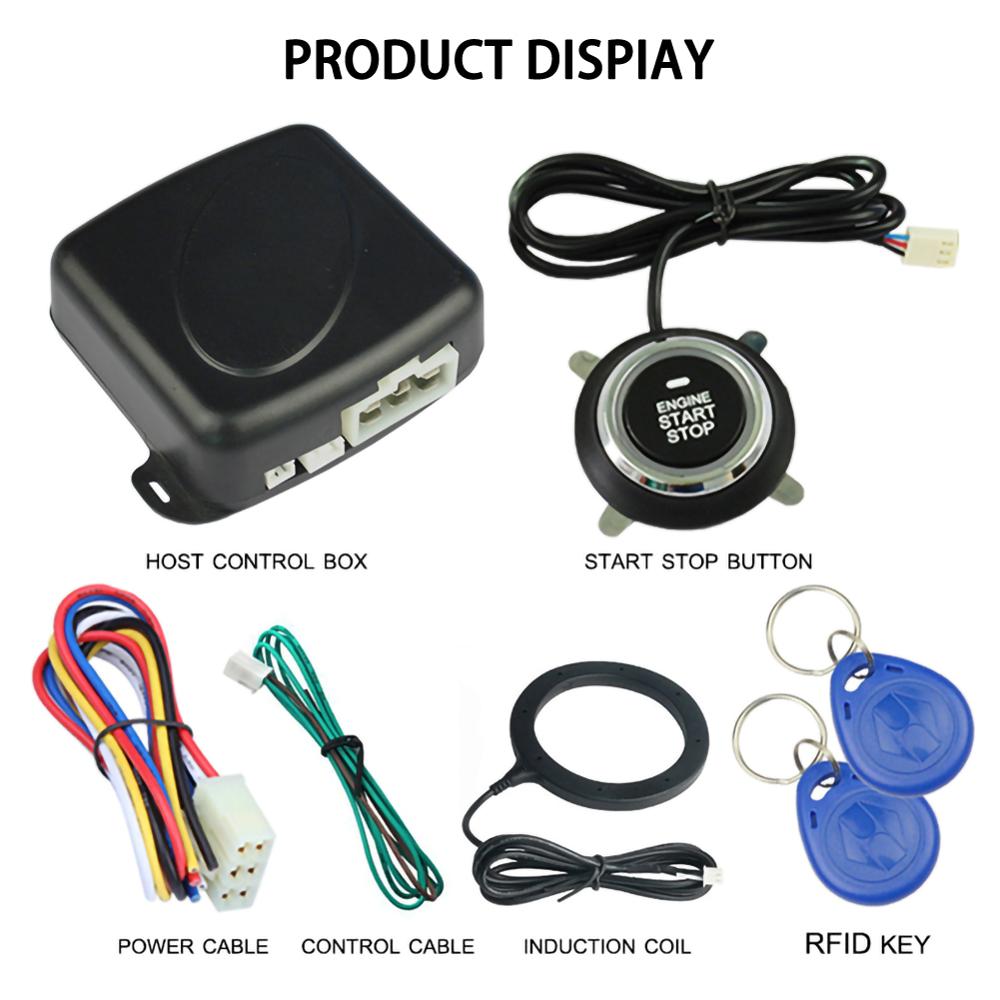 12V Start Stop Knop Voor Auto &#39;S Smart Systeem Push Motor Voor Auto Start Stop Knop Ontsteking Startonderbreker Remote keyless: Default Title