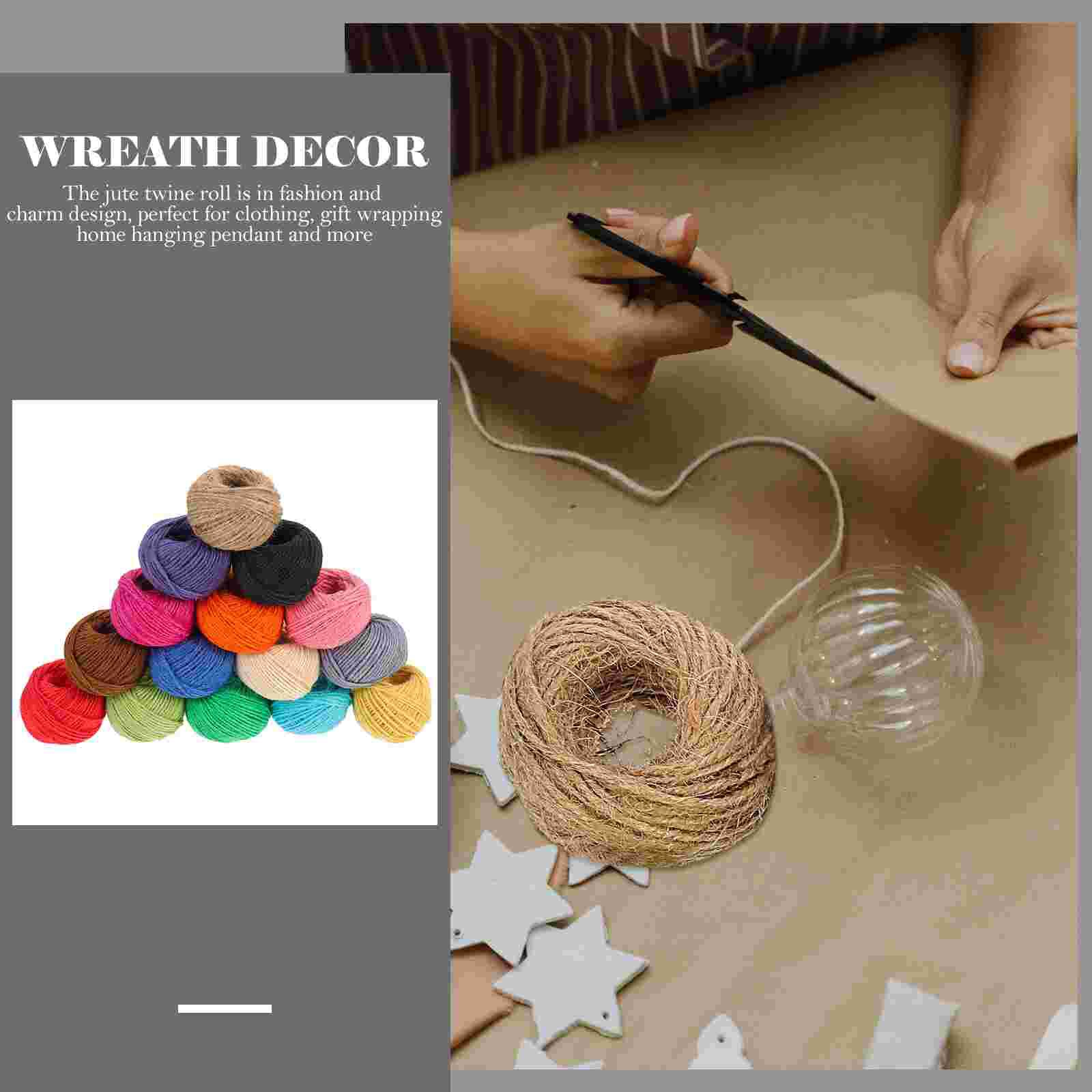 Rolls of Colorful Jute String Natural Jute Threads DIY Jute String Hand-made Wrapping Jute String