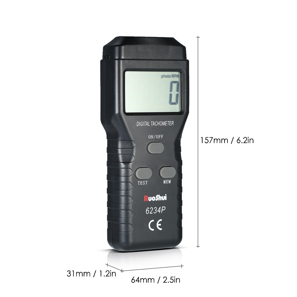 Handheld Digital Photo Tachometer Non-Contact Tach Range 2.5~99999RPM LCD Display Motor Speed Meter