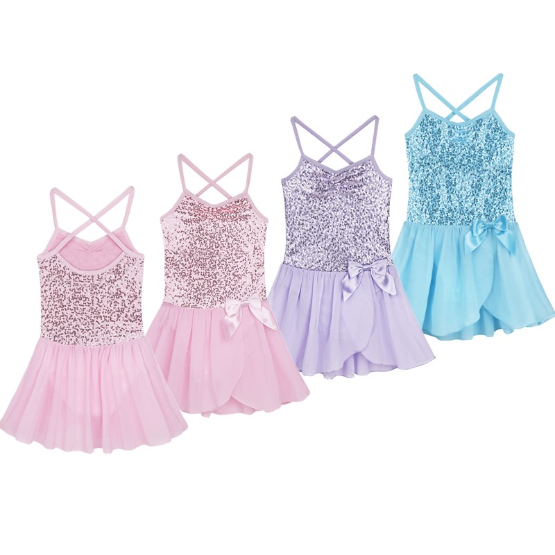 Girls Sequined Ballet Leotard Dress Kids Dancer Ballet Dress gymnastics leotards Girls Ballet tutu toddler leotard