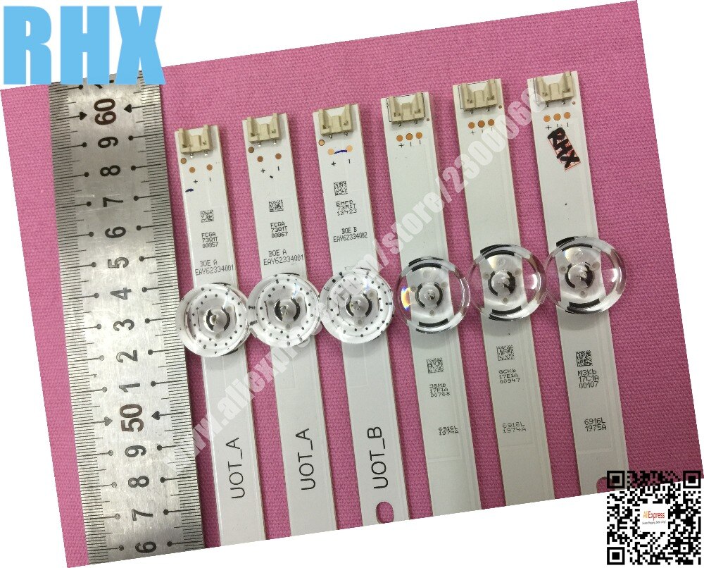 Lote de 3 unidades de retroiluminación led para tv LG, conjunto completo de 6916l-1974A 1975A 32LF5800 32LF592U 32LF561U 6LED, 2 uds. De A + 1 Uds. B