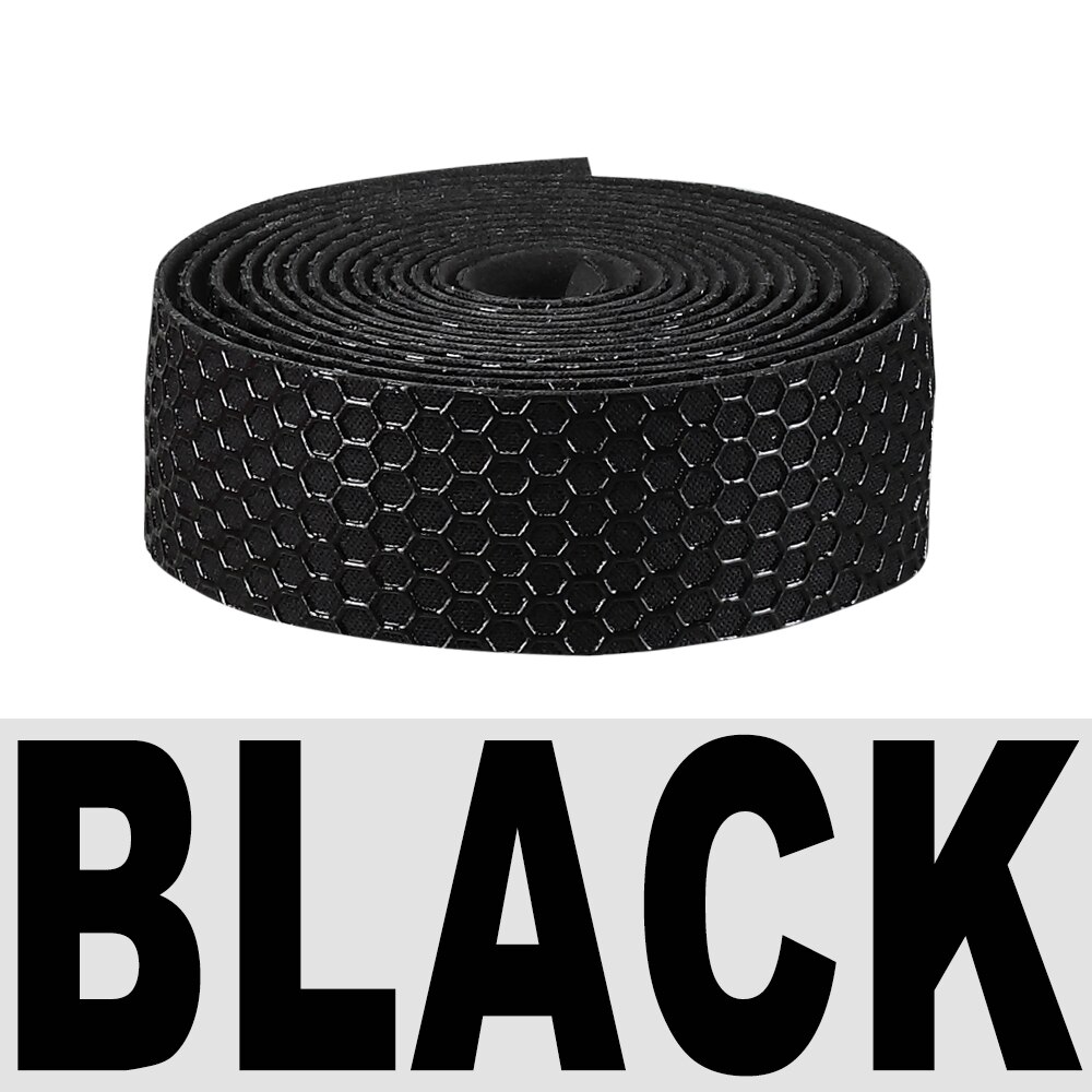 Fita para guidão de bicicleta, fita de barra de estrada de poliuretano/eva anti-vibração, acessórios de bicicleta para ciclismo com 2 barras: BT-002-Black