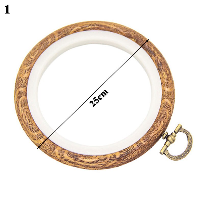 Wood Grain Cross Stitch Tool Wood Grain Round Octagon Rectangle Embroidery Hoop Cross Stitch Tool DIY Hoop Embroidery Circle: 25cm
