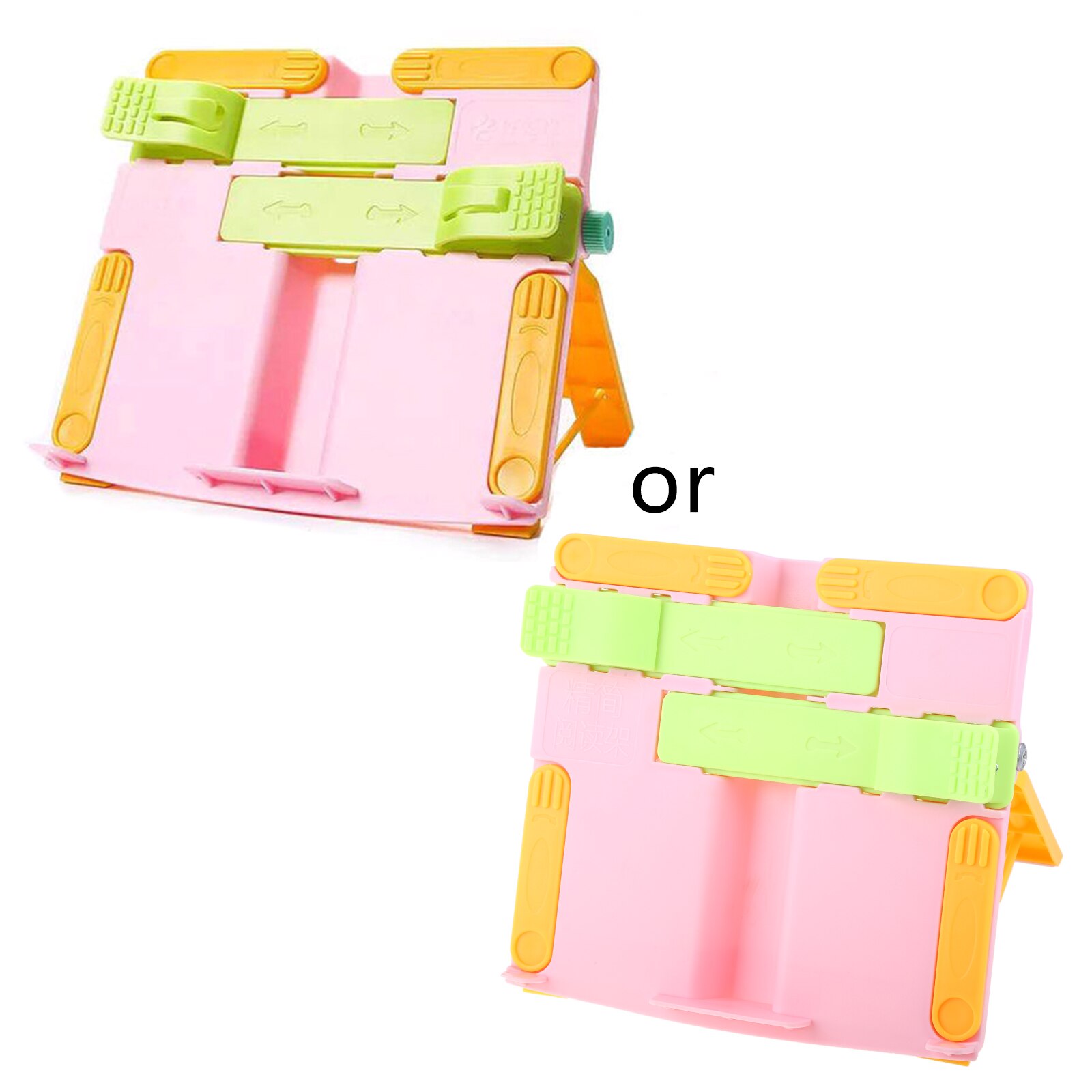 Adjustable Kid Children Reading Shelf Holder Portable Folding Book Stand Support: pink