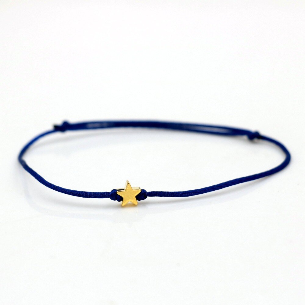 Coeur étoile couronne Simple fil rouge chaîne Bracelet pour femmes hommes bijoux faits à la main: blue star