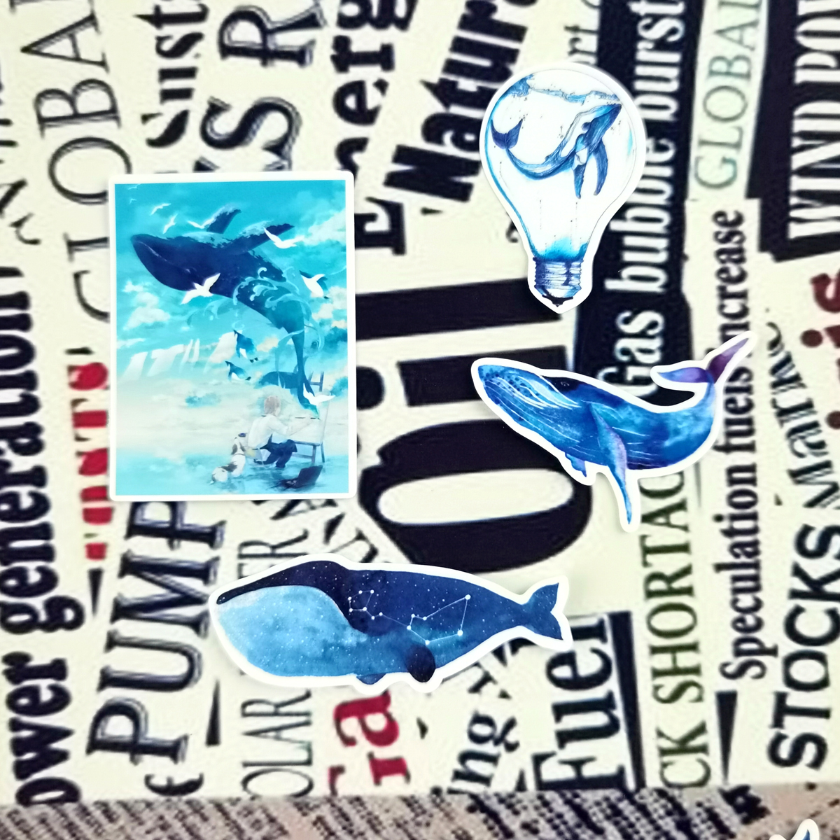 28pcs water color Deep sea blue whale sticker Planner Scrapbooking DIY Dry Glue Dolphin Sticker