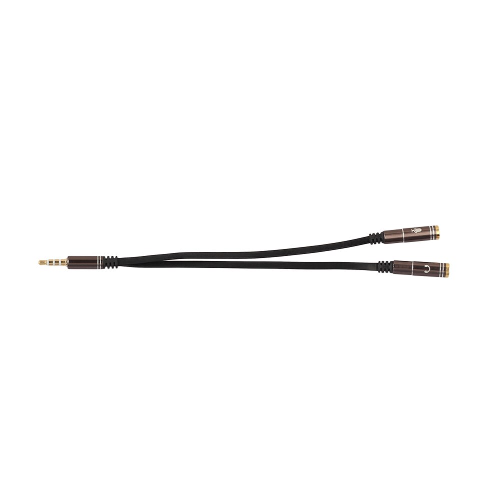 Trrs hoofdtelefoon splitter 3.5mm jack 4- -polig mannelijk naar dubbele vrouwelijke hoofdtelefoon adapter trrs hoofdtelefoon splitter 3.5mm jack 4-- polig mannelijk: Zwartgrijs