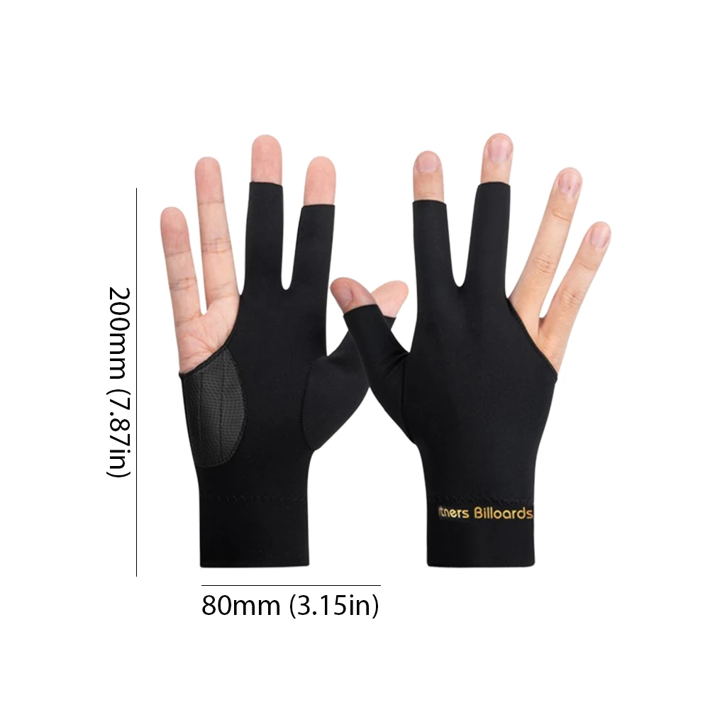 Guantes de billar abiertos de 3 dedos, antideslizantes, transpirables, accesorios deportivos para billar: Morado