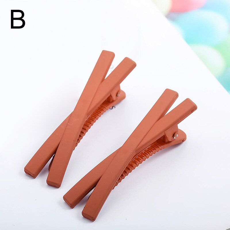 Épingles à cheveux de Style coréen, pinces à cheveux Macaron croisées, couleur bonbon, mates, frange mignonne, accessoires de coiffure,