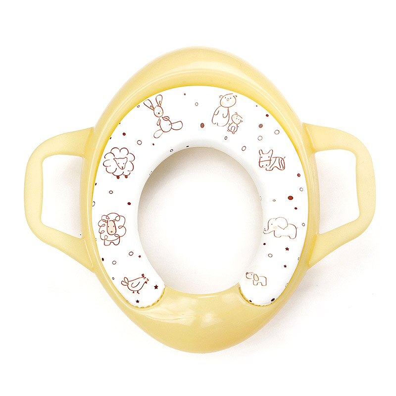 Miljøvennlige babypotter mykt toalett trening sete låve trener med håndtak wc assistent potte toalettpute til låve: Brun