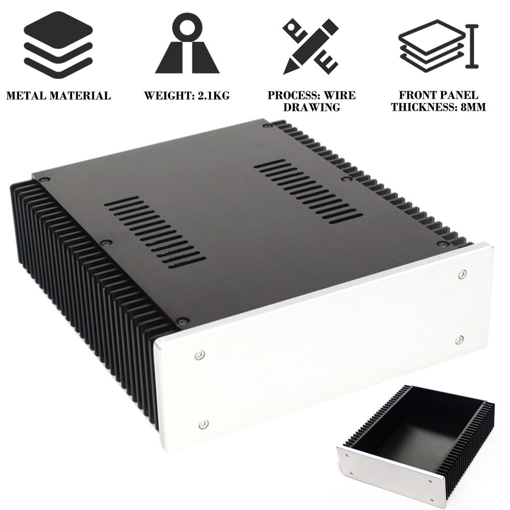 WA92 Aluminium Chassis Versterker Kast/Versterker Behuizing/DIY Kast DAC doos DIY KIT(COLOR: zwart