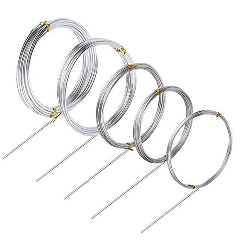 6 rollen Silber Aluminium Bonsai Ausbildung Draht Handwerk Draht Weich und flexibel Metall Anker Draht für DIY Manuelle Kunst und handwerk (1m