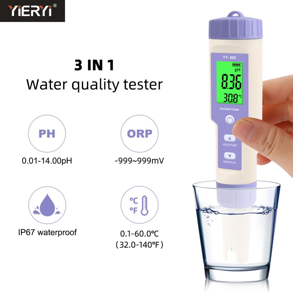 Lcd digital medidor de ph orp tester quantidade de água medidor orp retroiluminação redução oxidação potencial mv ferramentas