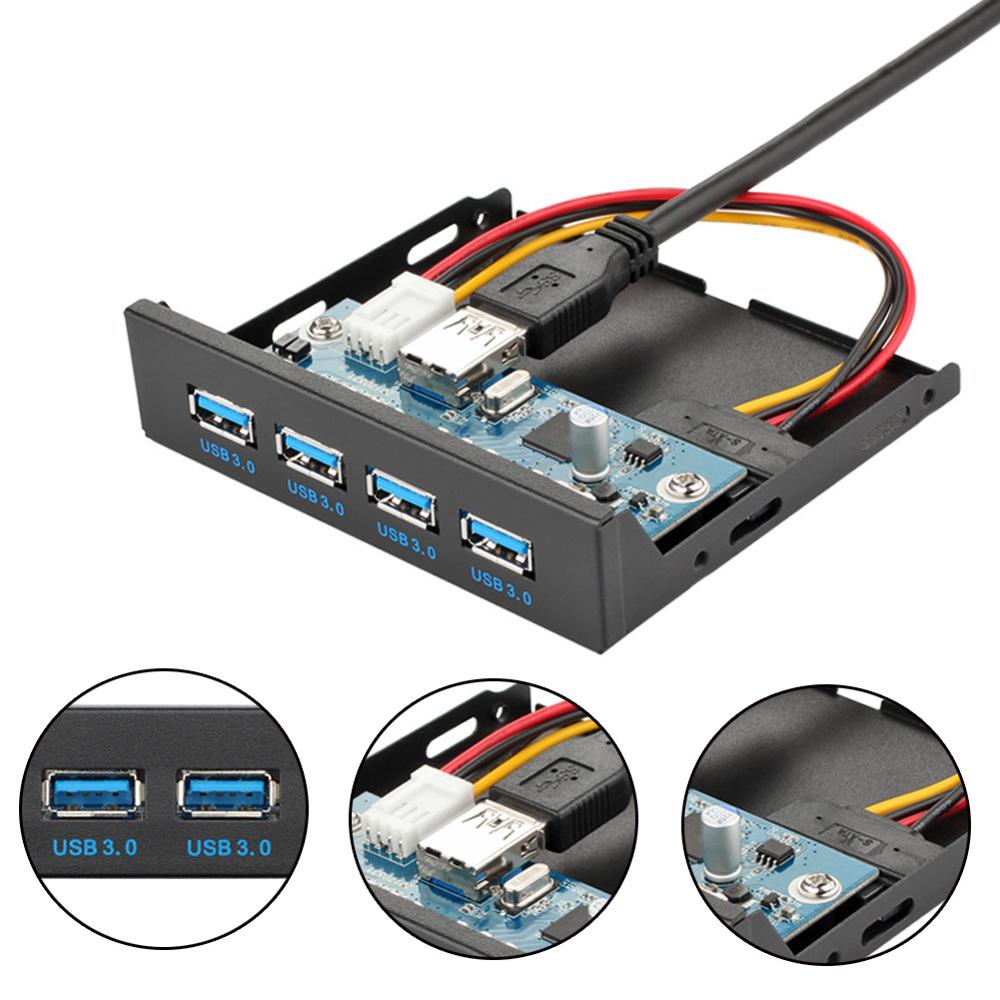 USB Metal Front Panel 20 Pin Connector USB Hub 3.0 4 Ports 3.5 inch For Desktop PC Accessries