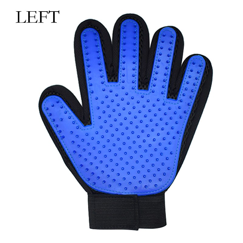 Huisdier Hond Verwijderen Haar Borstel Links Rechterhand Handschoen Voor Honden Katten Grooming Borstel Handschoen Hond Kat Bad Reiniging Massage kammen Levert: Blue-Left Hand