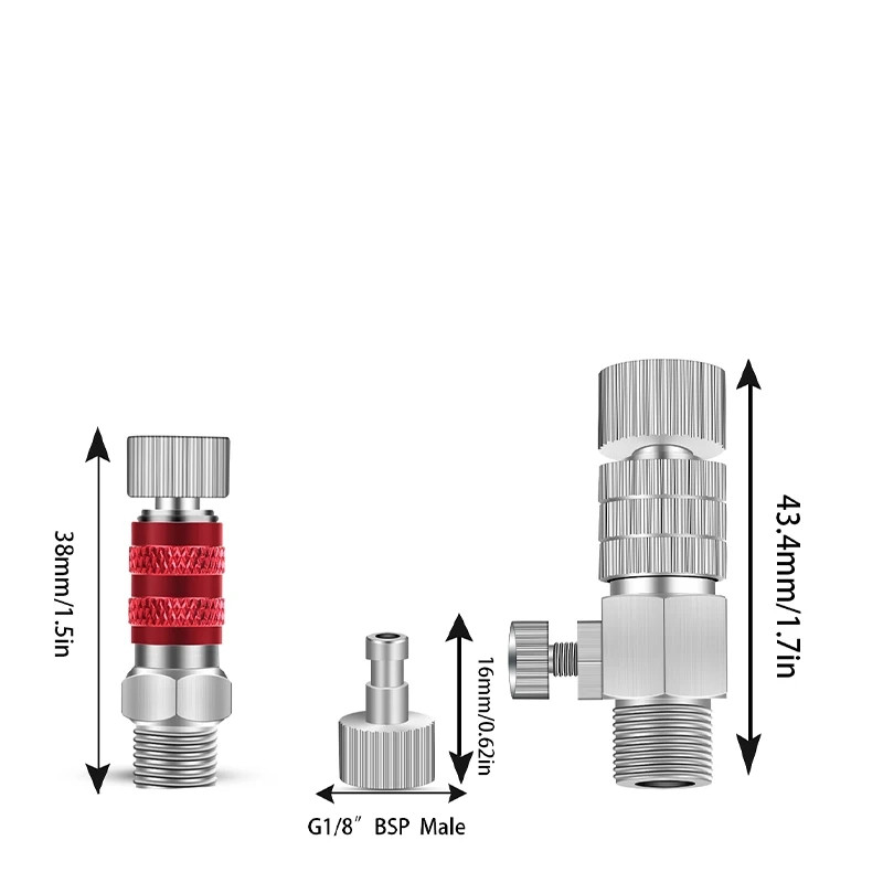Air Brush Quick Release Coupling Adapter Airbrush Adjustment Control Valve Quick Disconnect Fit 1/8"Tool for Airbrush Sprayer
