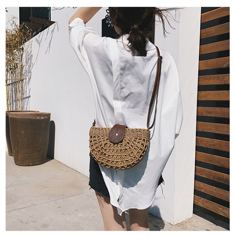 Zomerse schelp handgeweven stro tas vrijetijdstas beauty damestassen 01- sb-ssbkcb