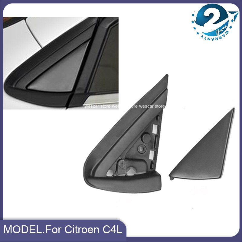 Front Left &amp; Right Window Triangle Plate Side Mirror Corner Triangl Garnish Cover Panel For Citroen C4 C4L