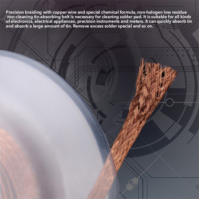 1.5m długość miedziany drut spawalniczy 1.5mm 2.5mm 3.5mm oplot lutowanie spawanie zmywacz węzeł drut ołowiany przewód 2% strumień robić naprawa BGA narzędzie