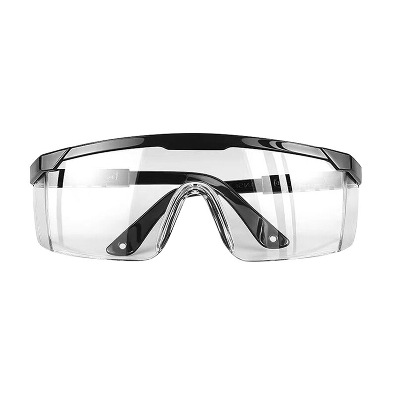 Gennemsigtige anti spyt stænk beskyttelsesbriller anti støv antisand beskyttelsesbriller: Sort